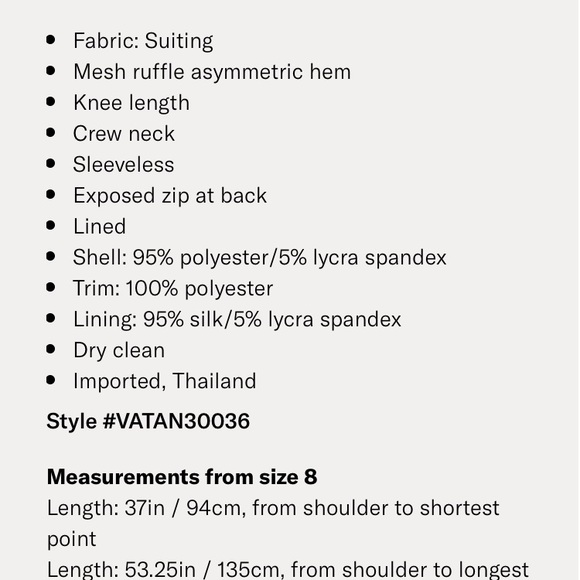 Vatanika Ruffle Hem Asymmetrical Dress, White 6/XS - Picture 7 of 7